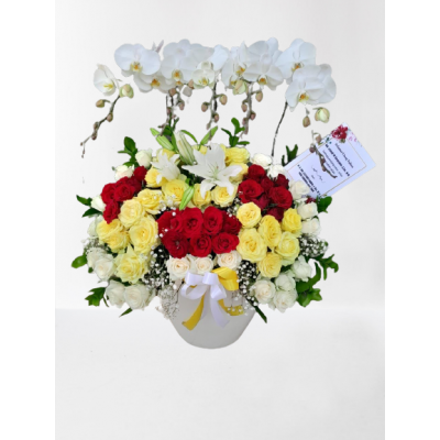 Desk Flower Anggrek Mawar 3 Warna Lili Besar 01